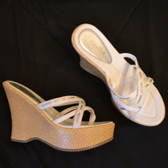 Soda Shoes | New Soda Merry White Wedge Platform Shoes 75 | Poshmark